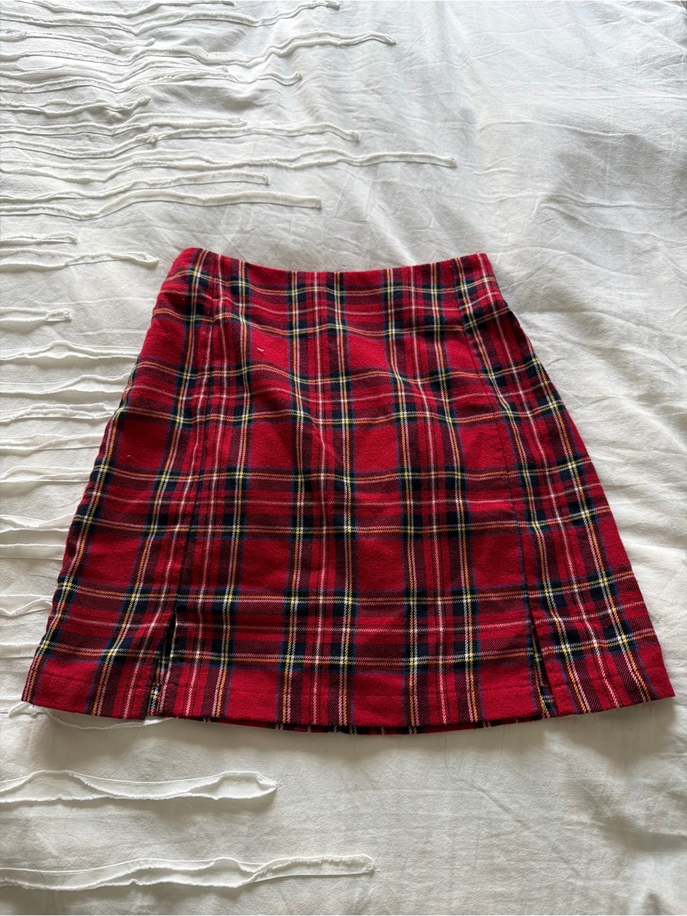 Brandy Melville Red Plaid Mini Skirt